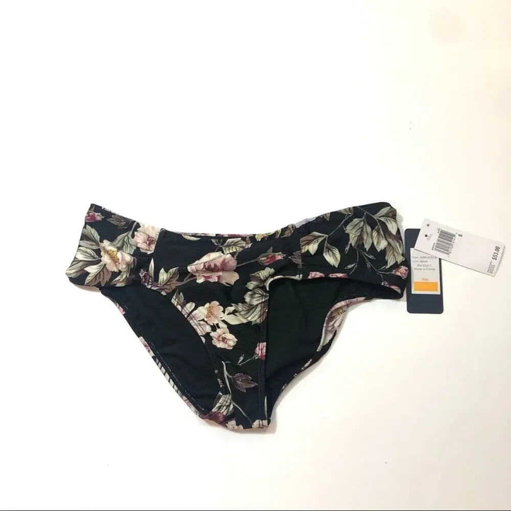 Rachel Roy Rusched Side floral Swim bikini Bottom